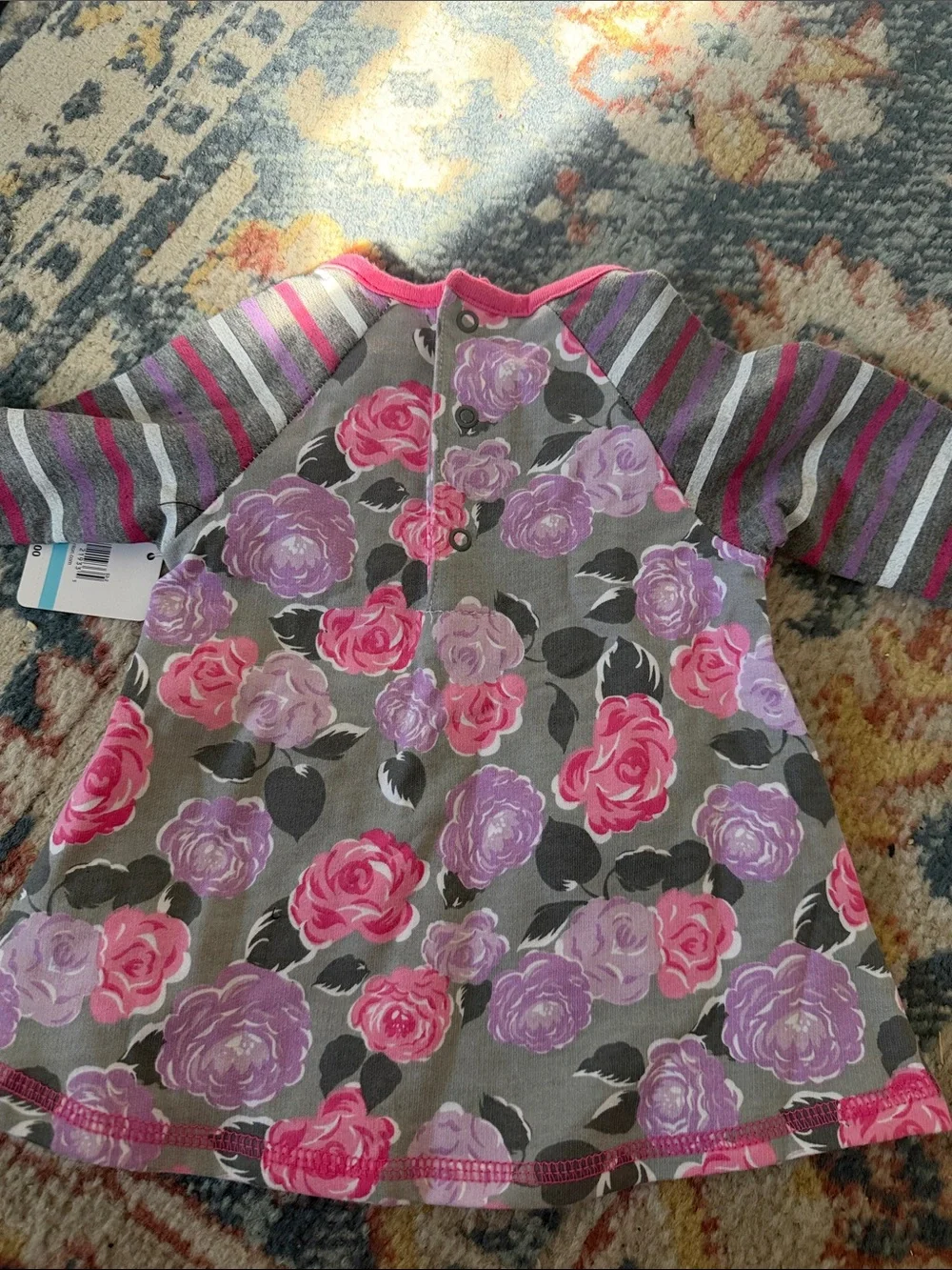 Cuddle Bear Gorgeous Cute 2pc cotton floral dress and hoisery, with BUNNY POCKET